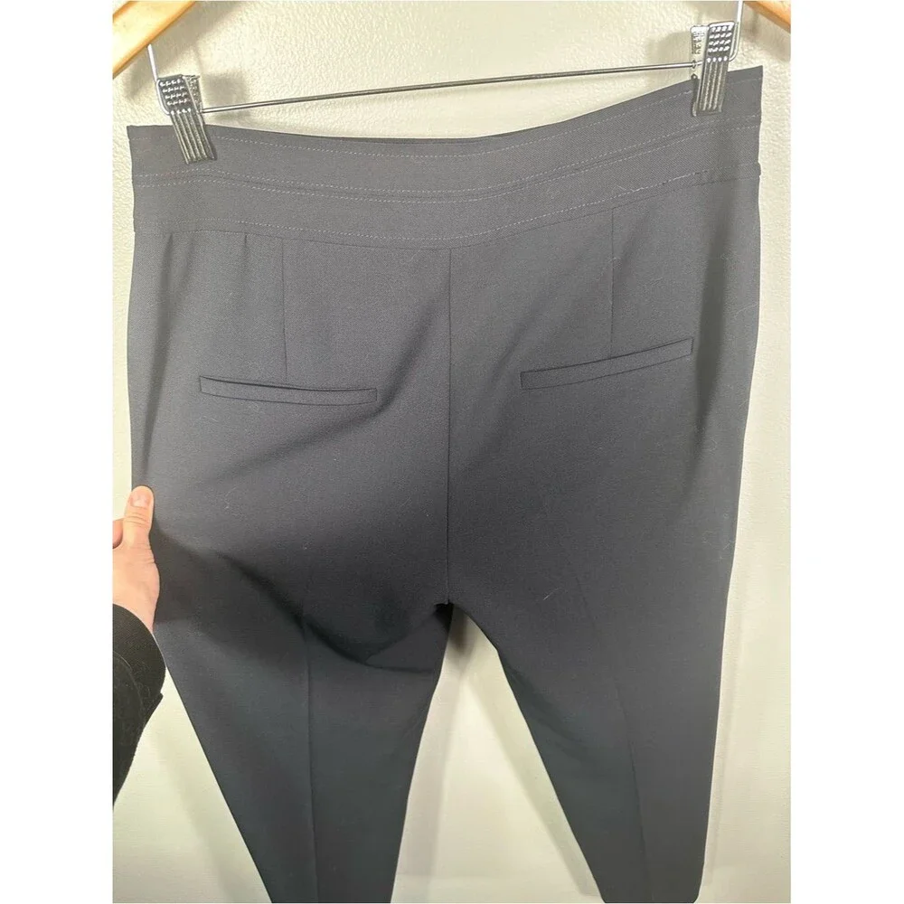 Veronica Beard Renzo Navy Blue Trouser Pants Creast Button Trouser Pants Size 10